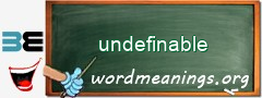 WordMeaning blackboard for undefinable